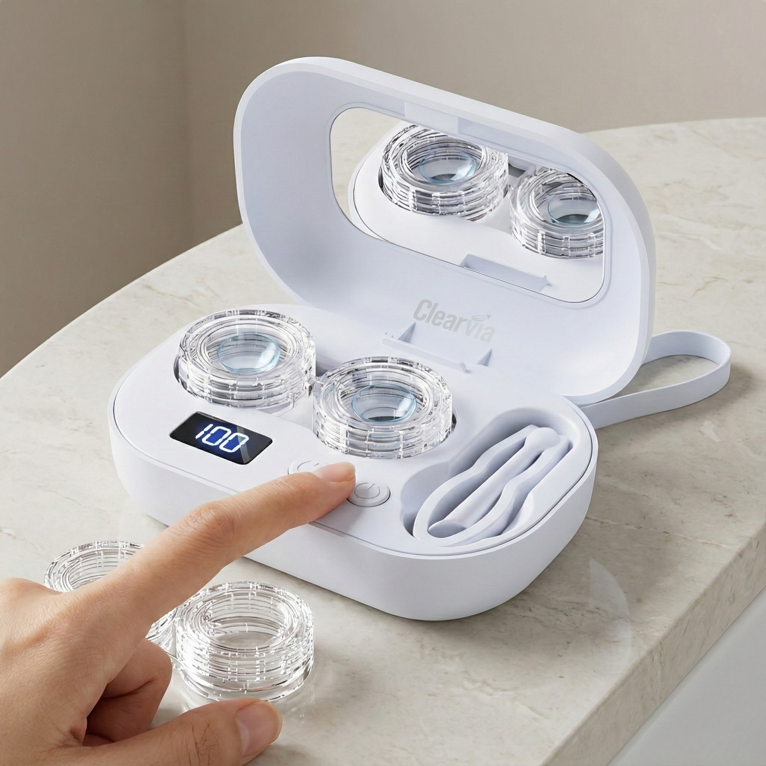 Clearvia Ultrasonic Contact Lens Cleaner image Clearvia Ultrasonic Contact Lens Cleaner